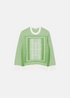 photo vue de face sur fond blanc du Pull pour homme Lacoste graphique court de tennis - vert