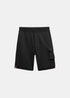 vue de face sur fond blanc du Short Gertrude cargo Ivar - noir