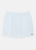 Short de bain Lacoste a rayure bleu à plat
