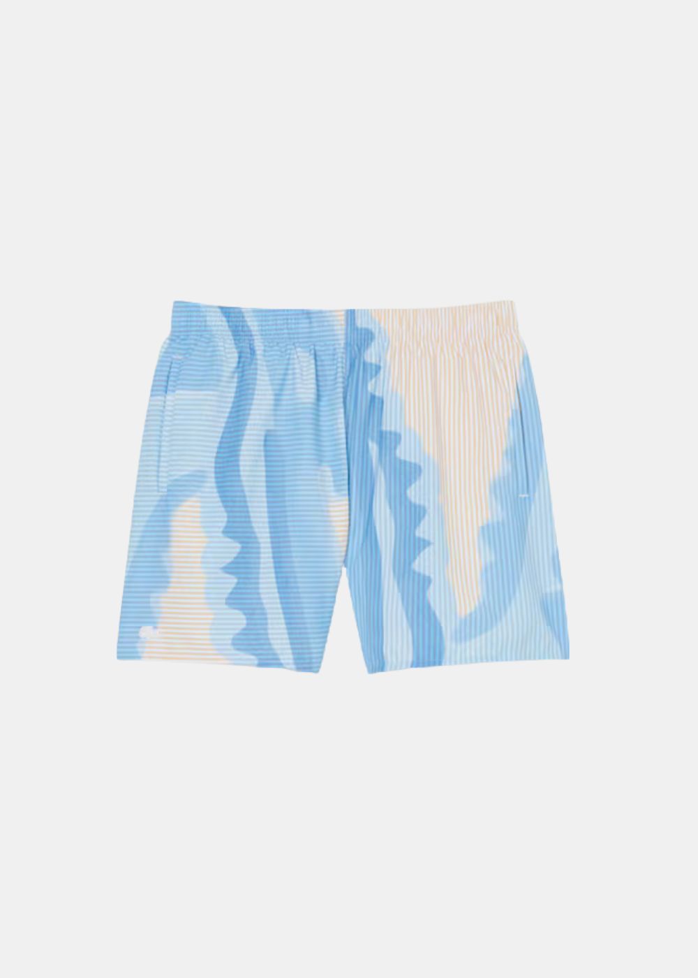 vue de face sur fond blanc du Short de bain Lacoste imprimé crocodile XXL – Bleu