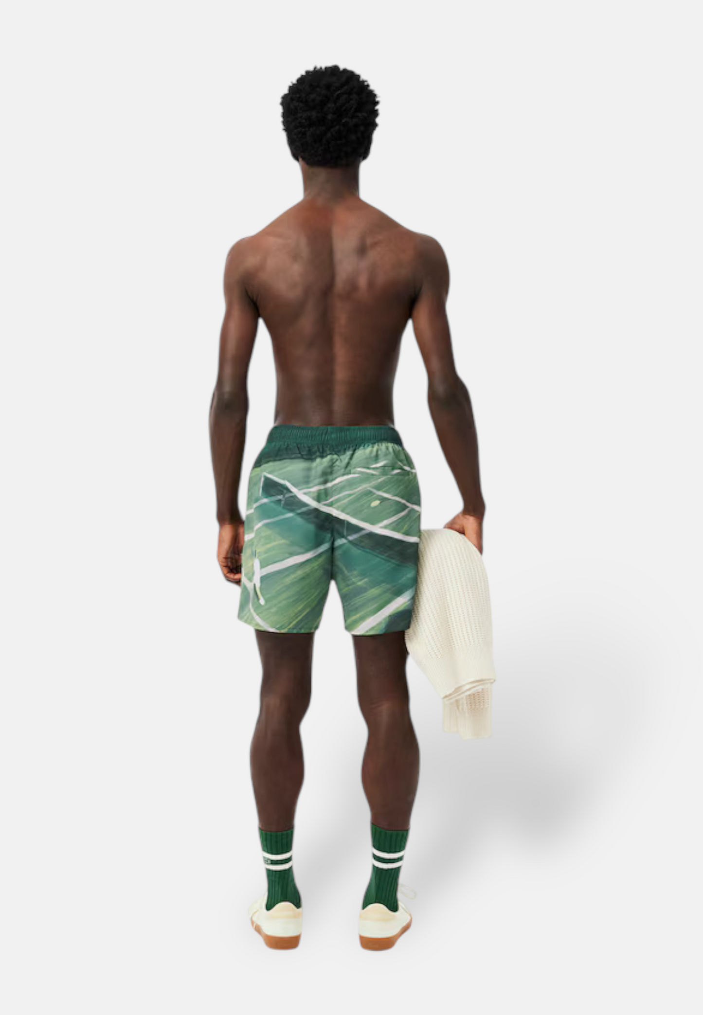 Short de bain Lacoste imprimé tennis vue de dos