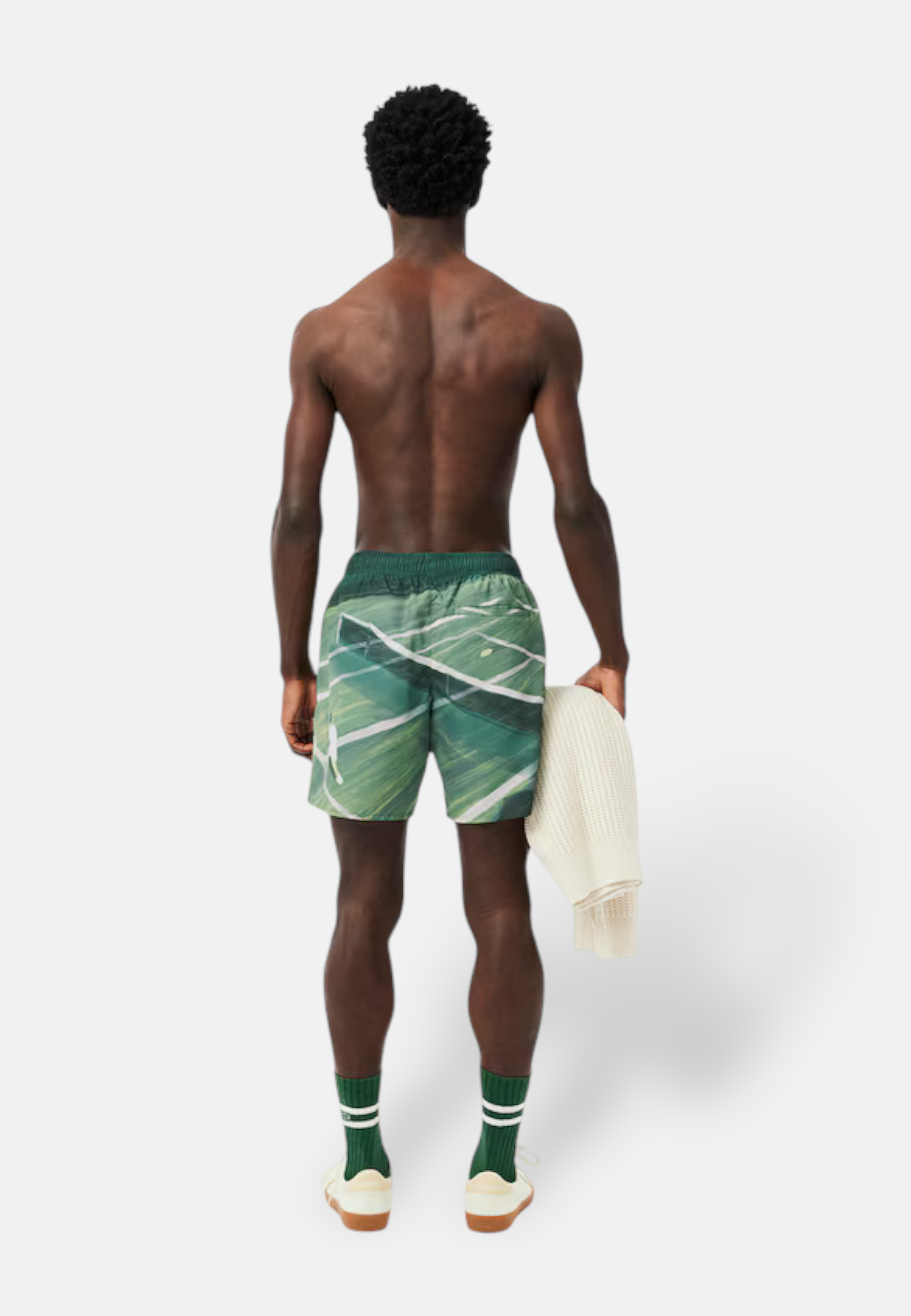 Short de bain Lacoste imprimé tennis vue de dos