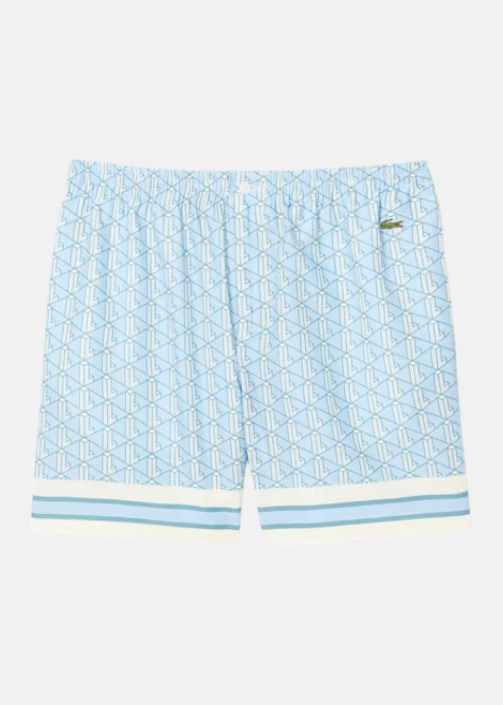 Short monogramme Lacoste bleu à plat