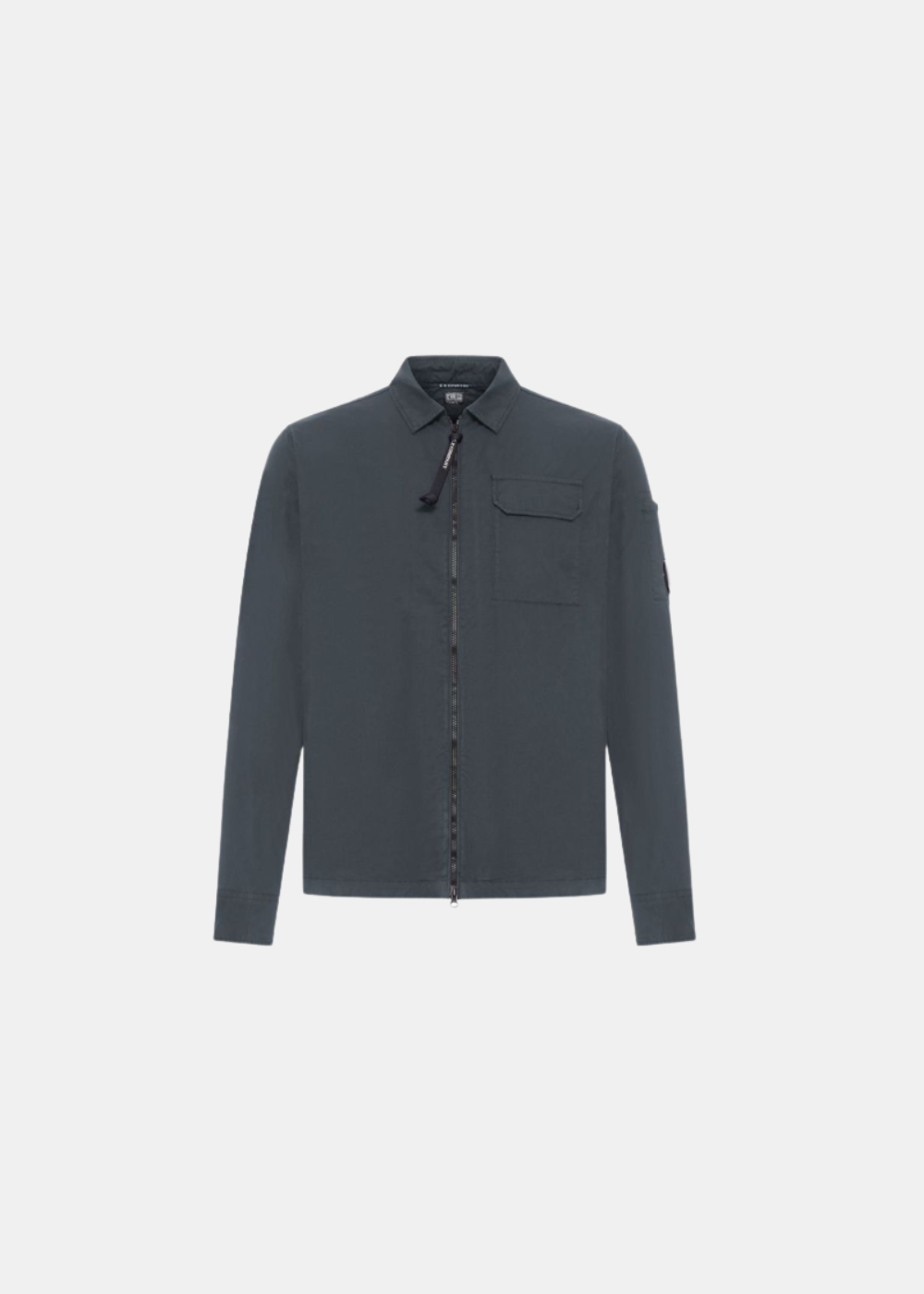 Vue de face de la Surchemise C.P. Company Gabardine Zippée - gris