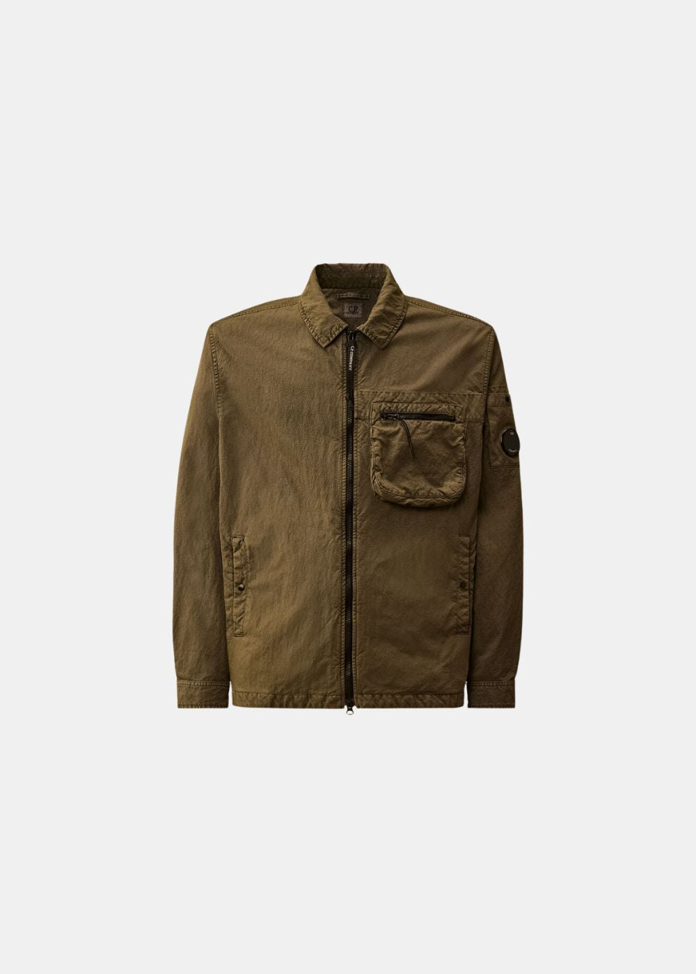 vue de face sur fond blanc de la Surchemise C.P. Company Panama-R Nylon Recyclé