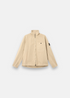 vue de face sur fond blanc de la Surchemise Stone Island en denim old effect coloris beige