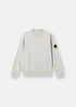 vue de face sur fond blanc du Sweat-shirt stone island ras du cou avec patch - gris
