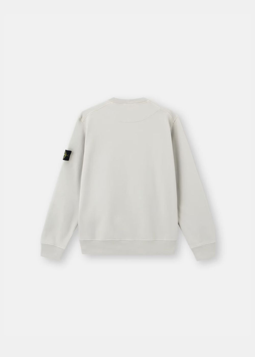 vue de dos sur fond blanc du Sweat-shirt stone island ras du cou avec patch - gris