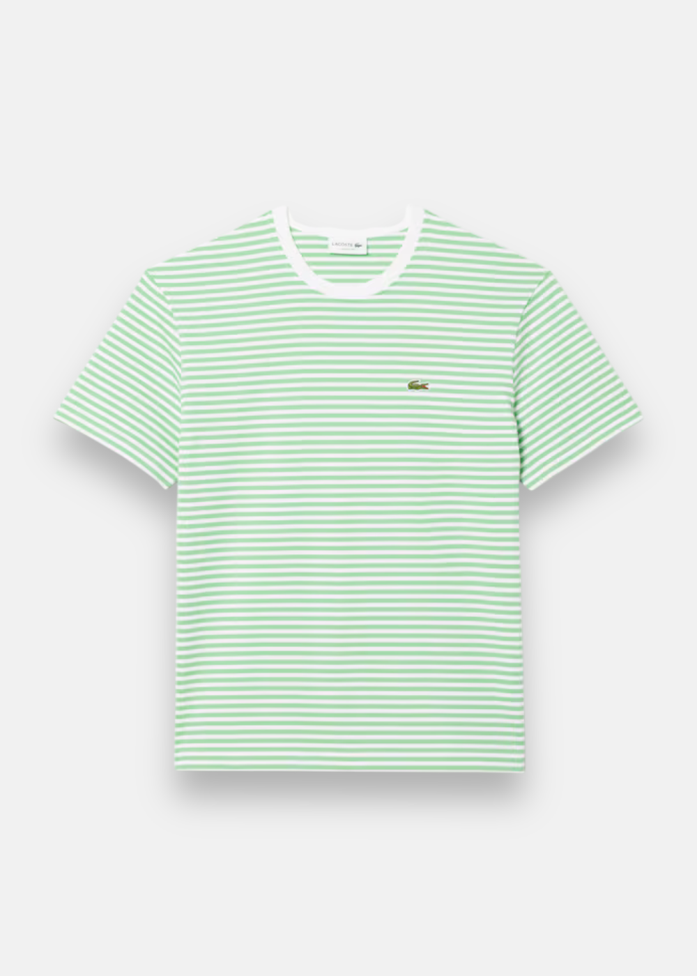 T-shirt Lacoste a rayure vert à plat