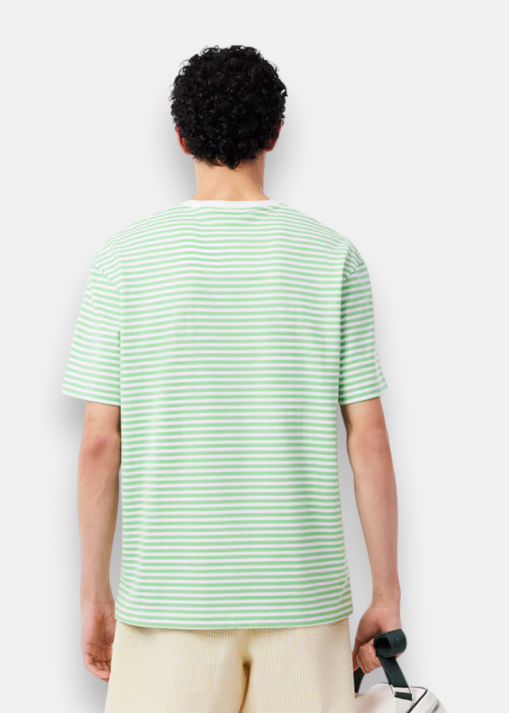 T-shirt Lacoste a rayure vert vue de dos