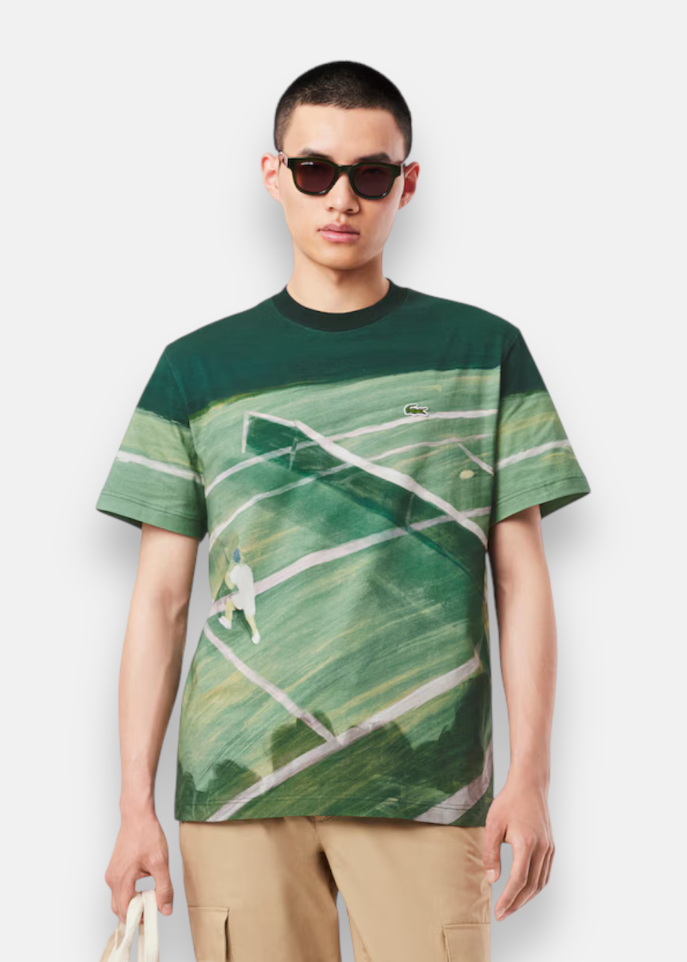 T-shirt Lacoste imprimé tennis peinture porté