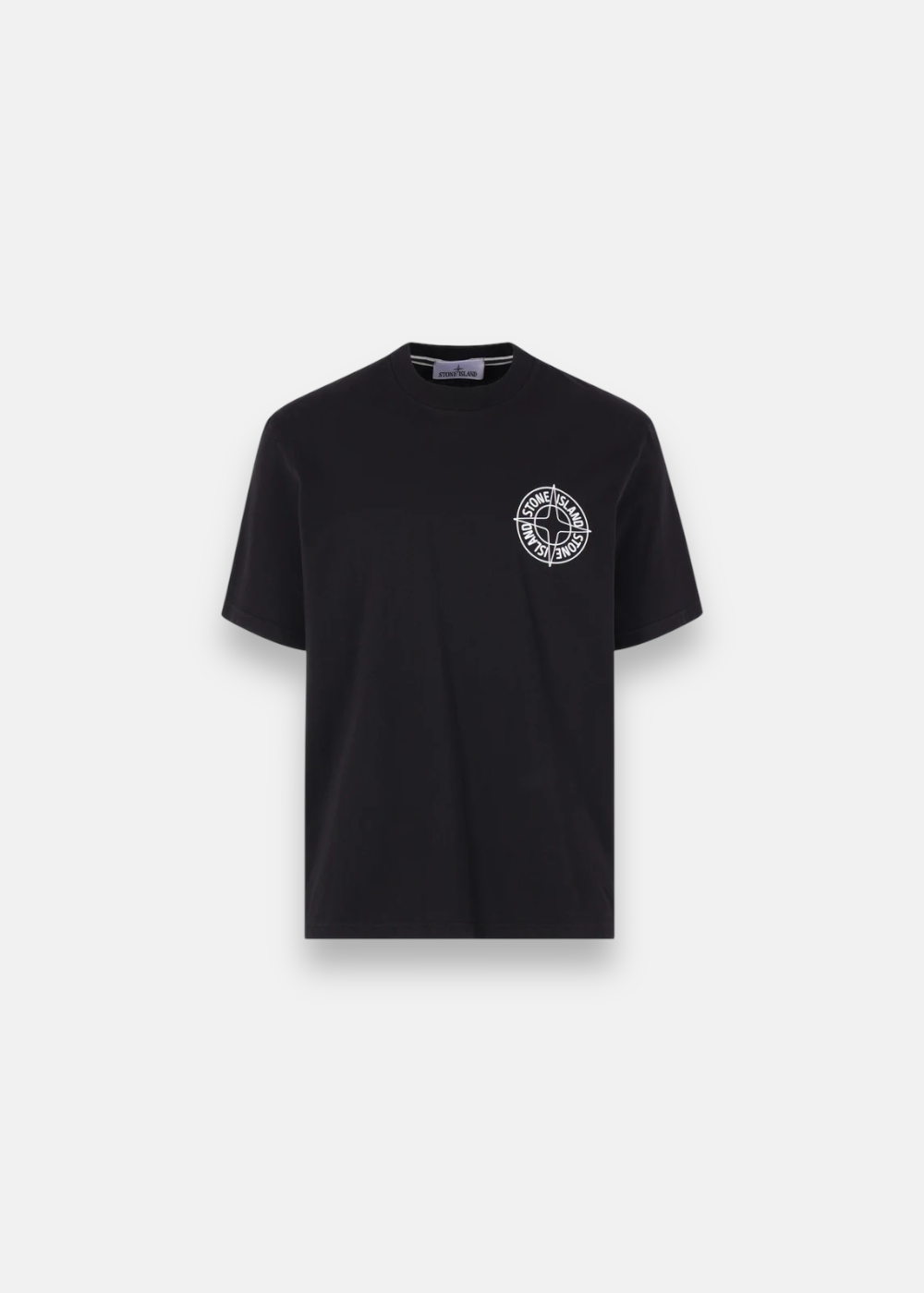 photo avant du T-shirt Stone Island Outline Compass coloris noir – imprimé logo dans le dos pour homme