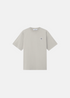 vue de face sur fond blanc du T-shirt homme Stone island avec badge compass- gris