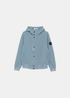 Veste à Capuche Light Soft Shell-R - bleu sur fond blanc a plat

