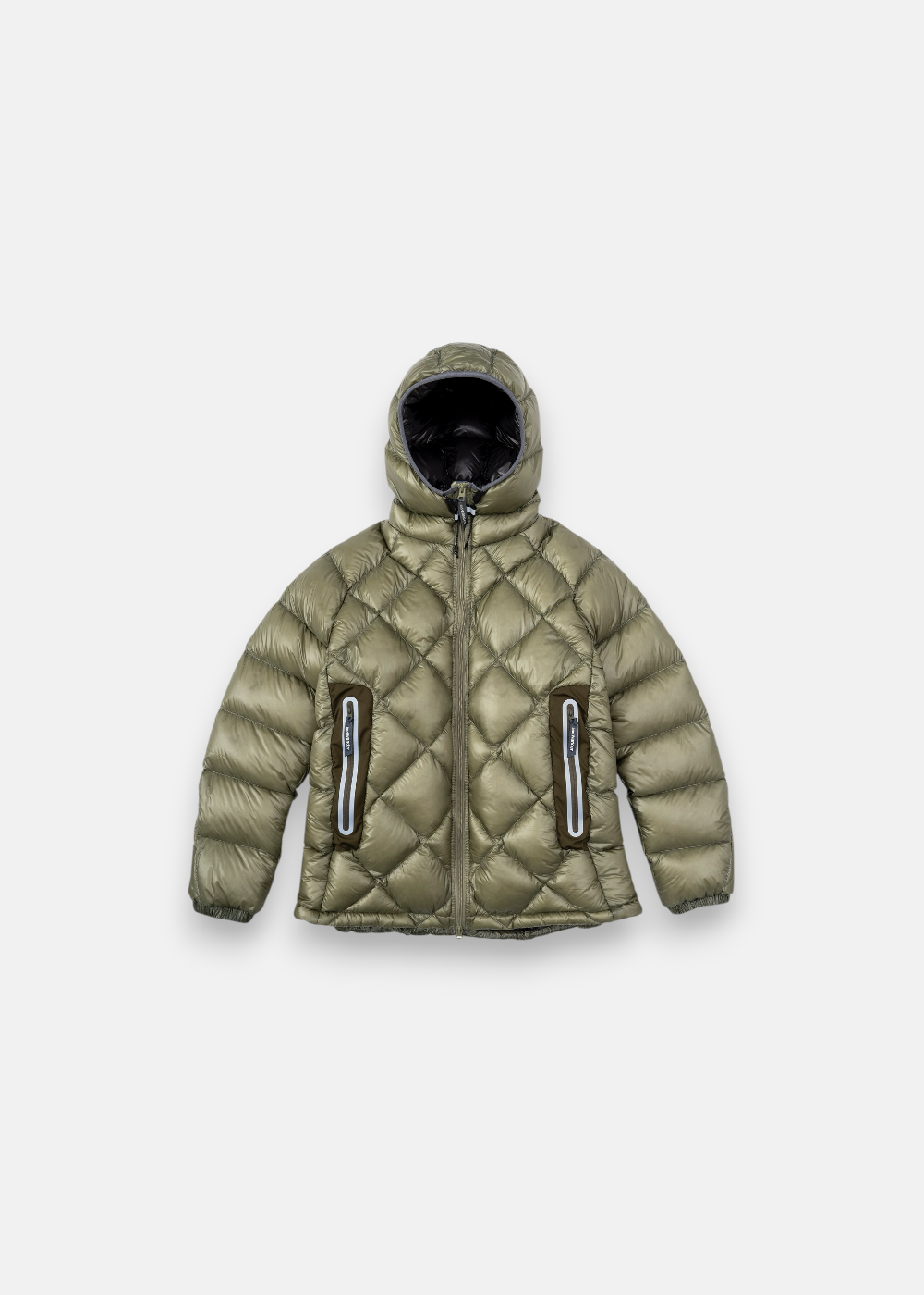 mock-up Veste doudoune And Wander diamond stitch kaki