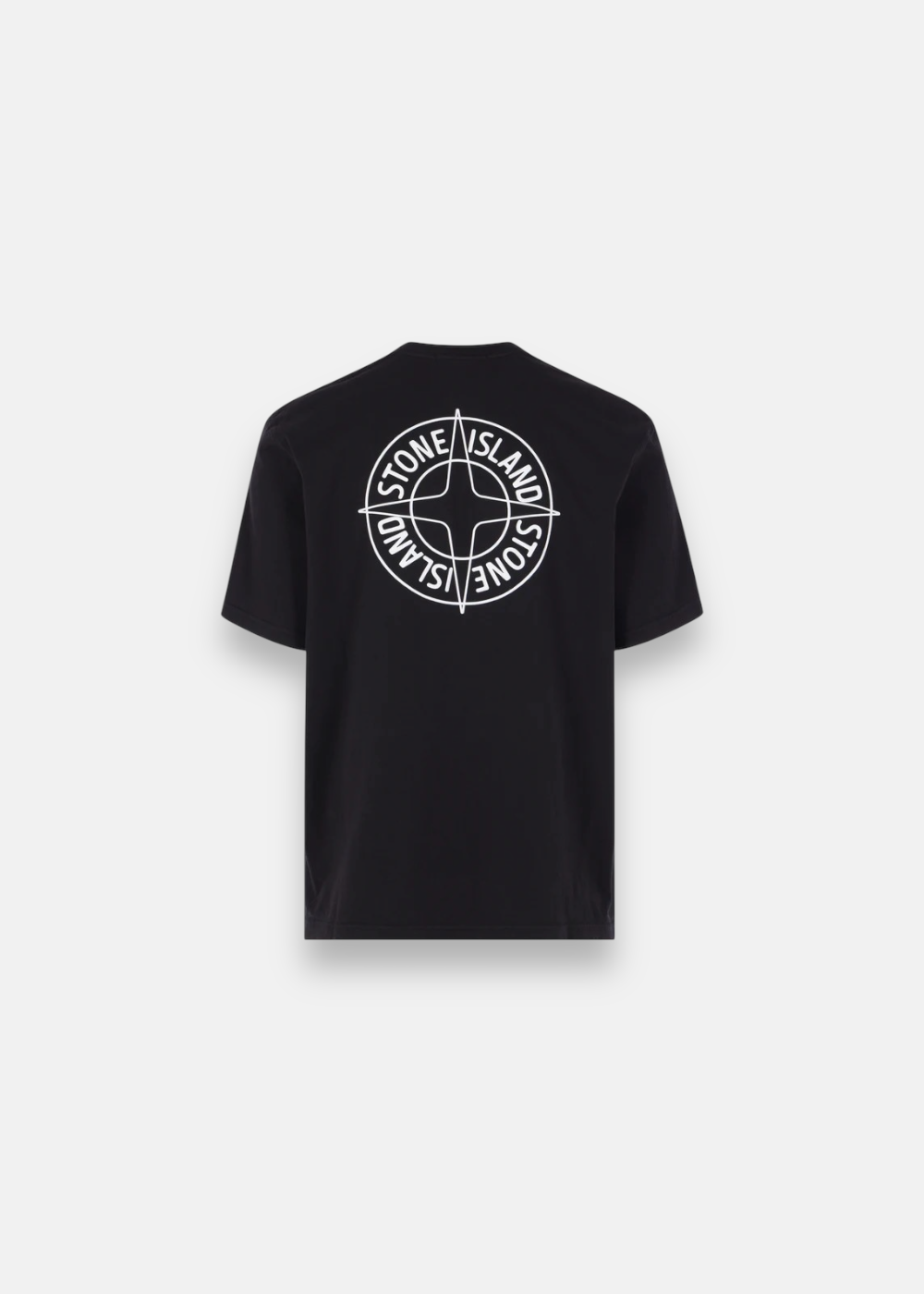 photo arrière du T-shirt Stone Island Outline Compass coloris noir – imprimé logo dans le dos pour homme