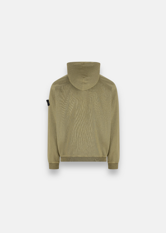 photo arriere sur fond blanc du Sweat Zippé Stone Island kaki