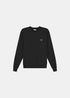 Sweatshirt col rond noir Arte-Antwerp avec broderie logo ARTE et petit cœur blanc sur la poitrine.