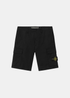 Bermuda cargo noir Stone Island en coton extensible avec poches latérales zippées et poches cargo.