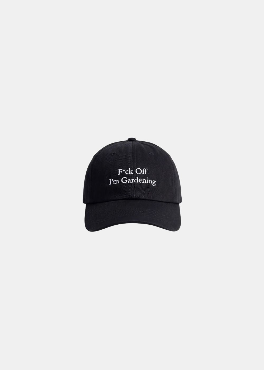 Casquette Homme Bram's Fruit noire brodée "F*ck Off I'm Gardening" vue de face [noir]