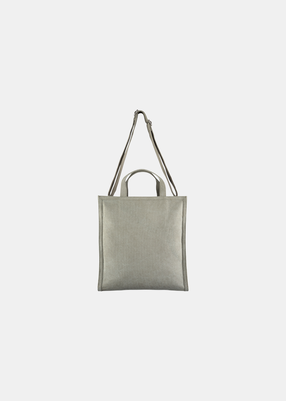 Packshot de dos du sac cabas A.P.C. Récupération en toile brute kaki