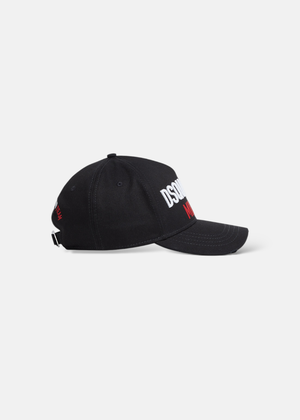 vue de profil de la casquette dsquared2 milano rouge