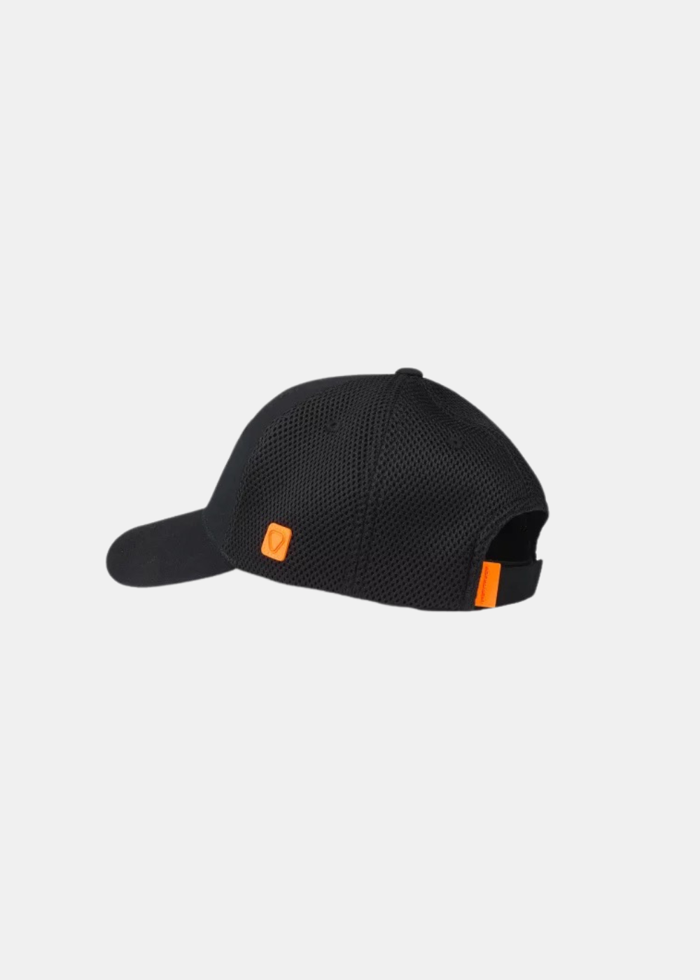 Casquette trucker noire Gertrude Billys Star avec filet respirant et patch orange latéral vue de profil