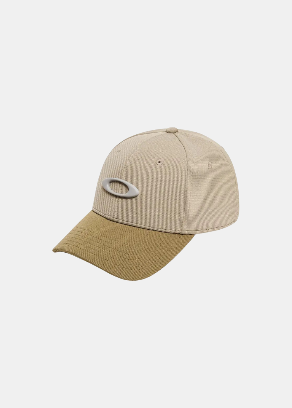 photo vue de face de la casquette oakley grise logo metallique  gris ciment  model tincan. 