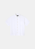 Chemise A.P.C. Jude blanche pour homme présentée de face à plat, révélant son design épuré et intemporel.