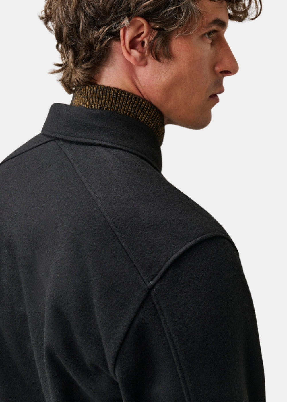Surchemise en laine feutrée - noir