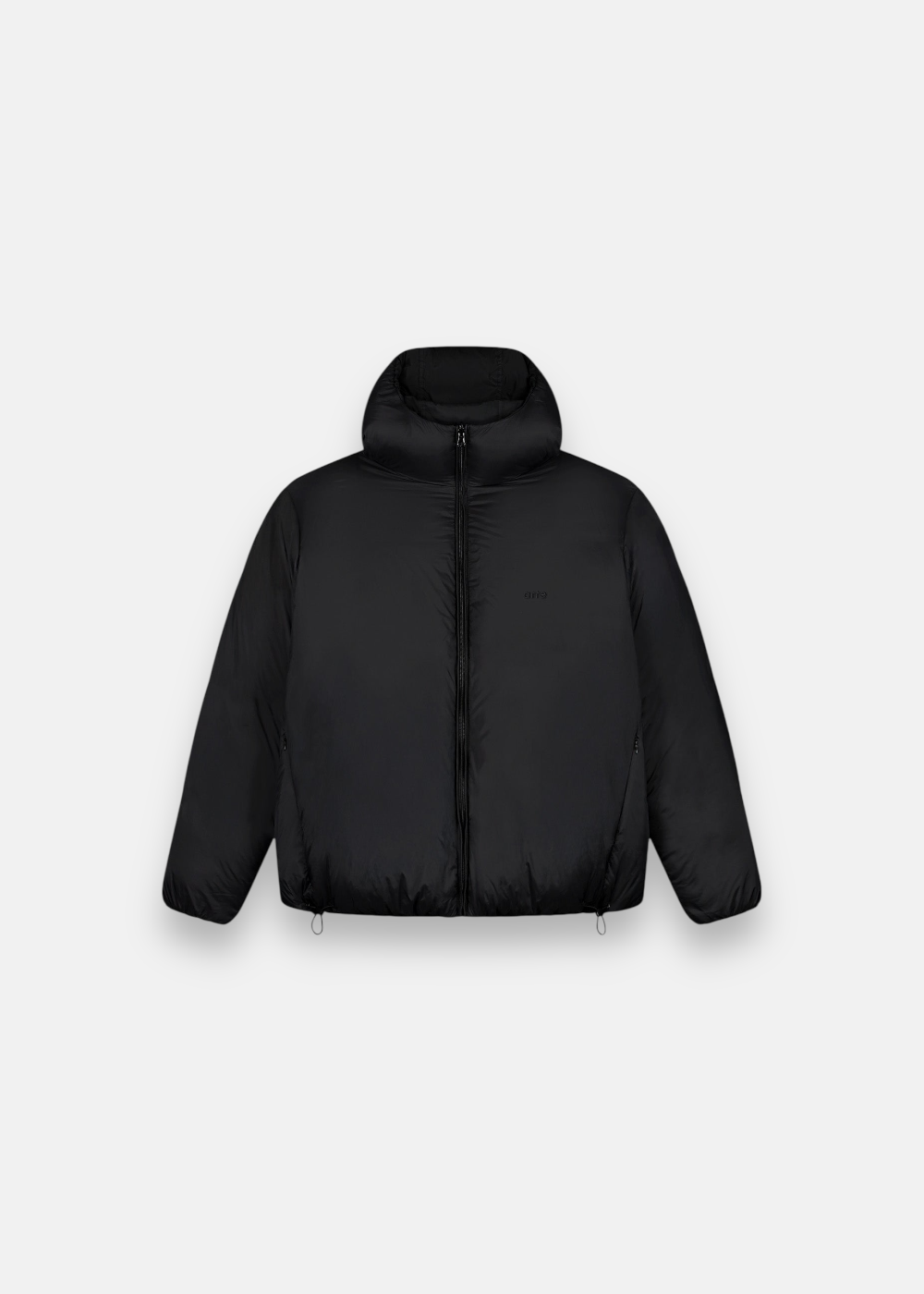 vue de la doudoune arte reversible noir  retourné sur l'envers