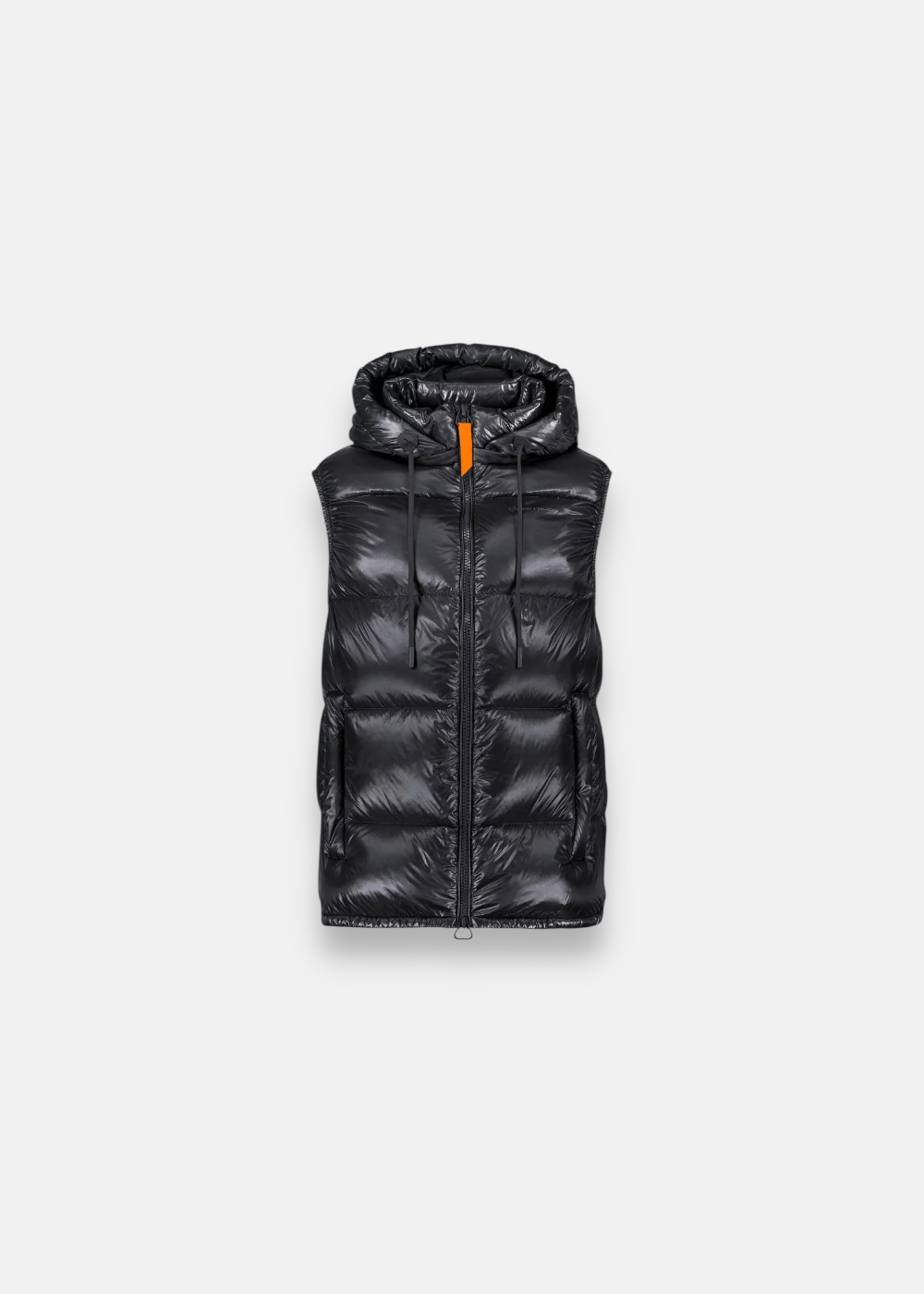 Doudoune sans manche Gertrude César noire – coupe droite glossy pour homme et femme