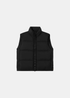 Doudoune sans manches Stone Island Cordura RDS noire mat vue de face avec fermetures zippée et à boutons-pressio