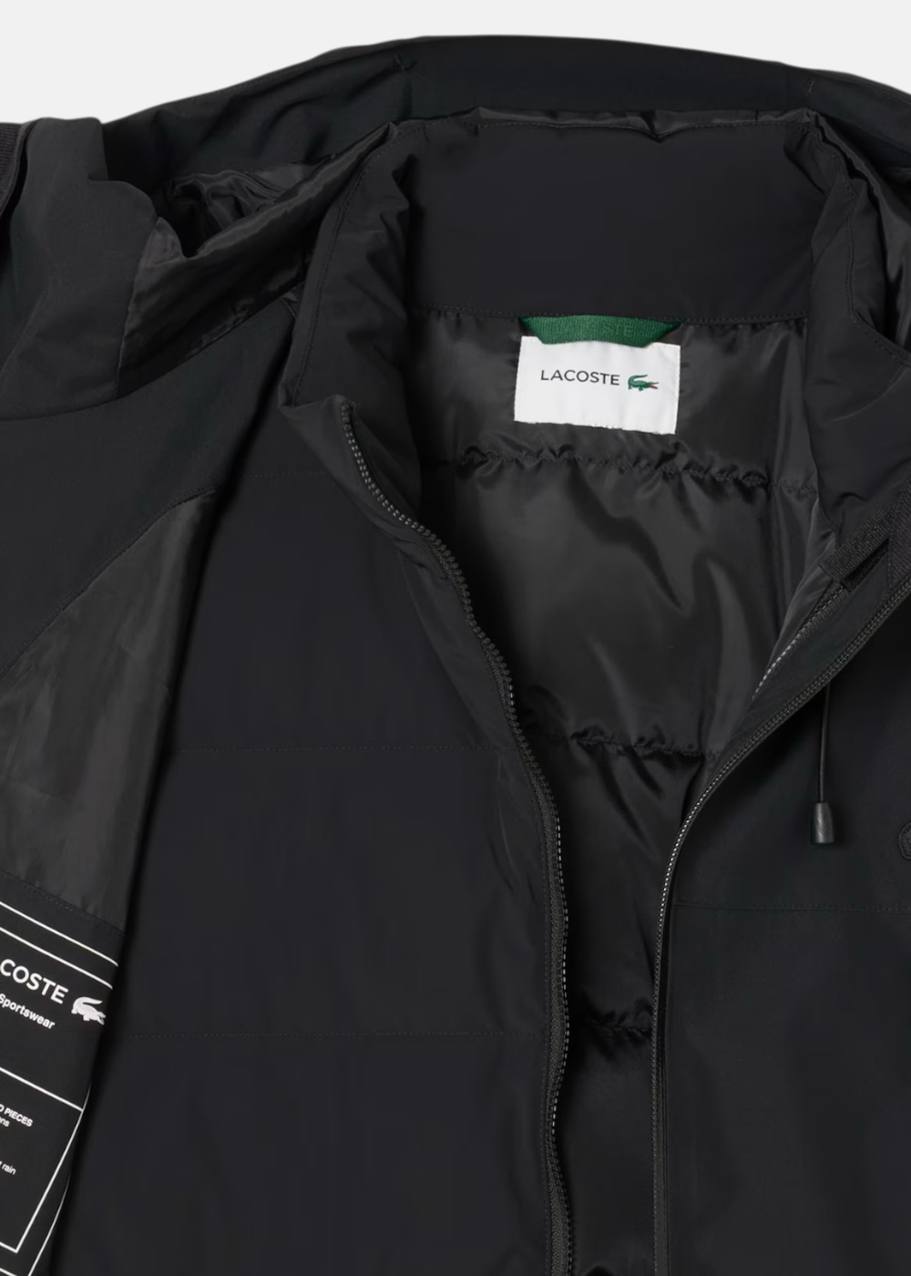 doudoune lacoste noir intégrée dans la parka homme lacoste