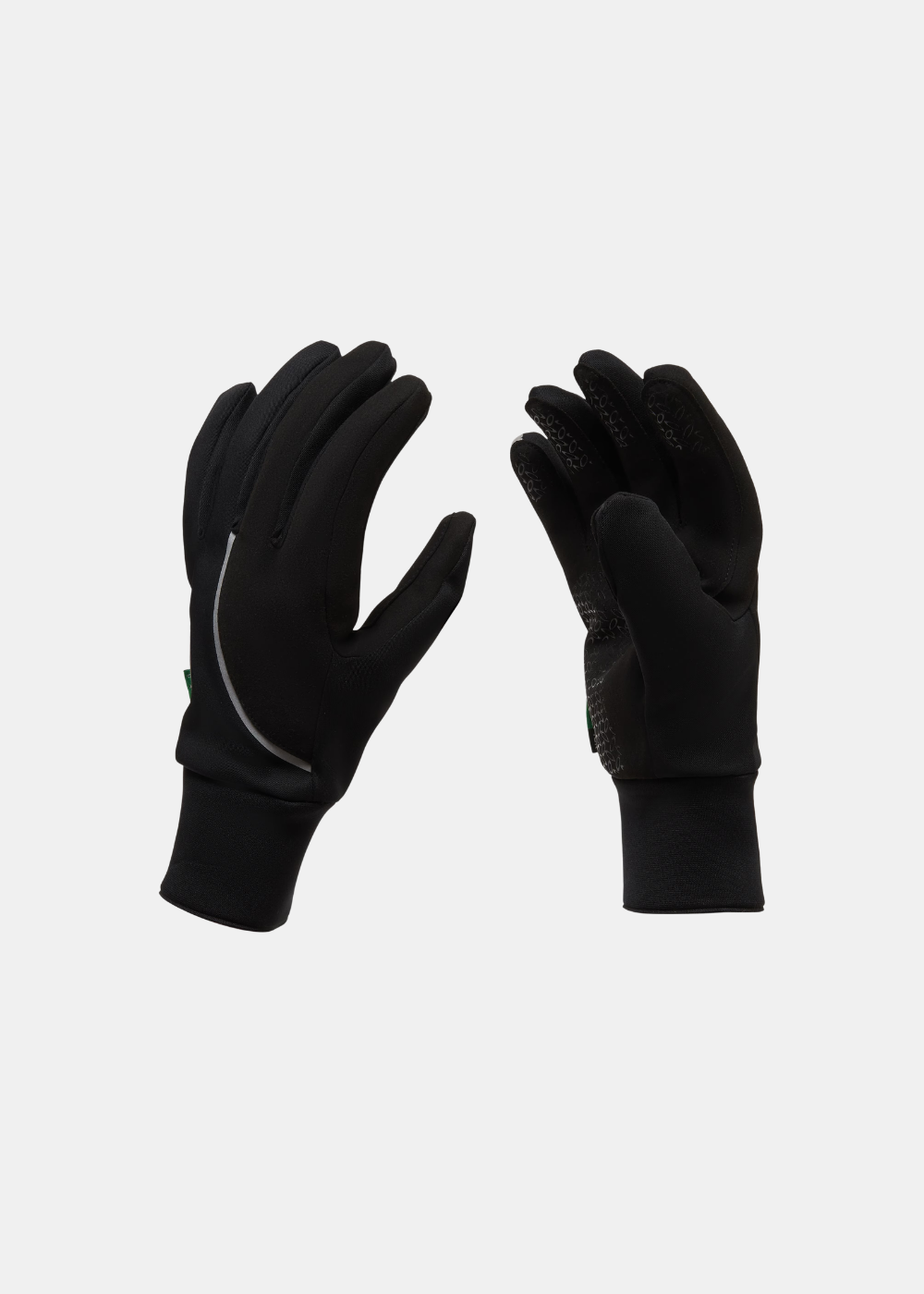 Paire de gants d'hiver de cyclisme Oakley Endurance PRO noirs montrant le dessus avec liseré réfléchissant et la paume antidérapante