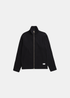 Gilet Homme Norse Projects noir en jersey côtelé avec double zip et col montant, vue de face.