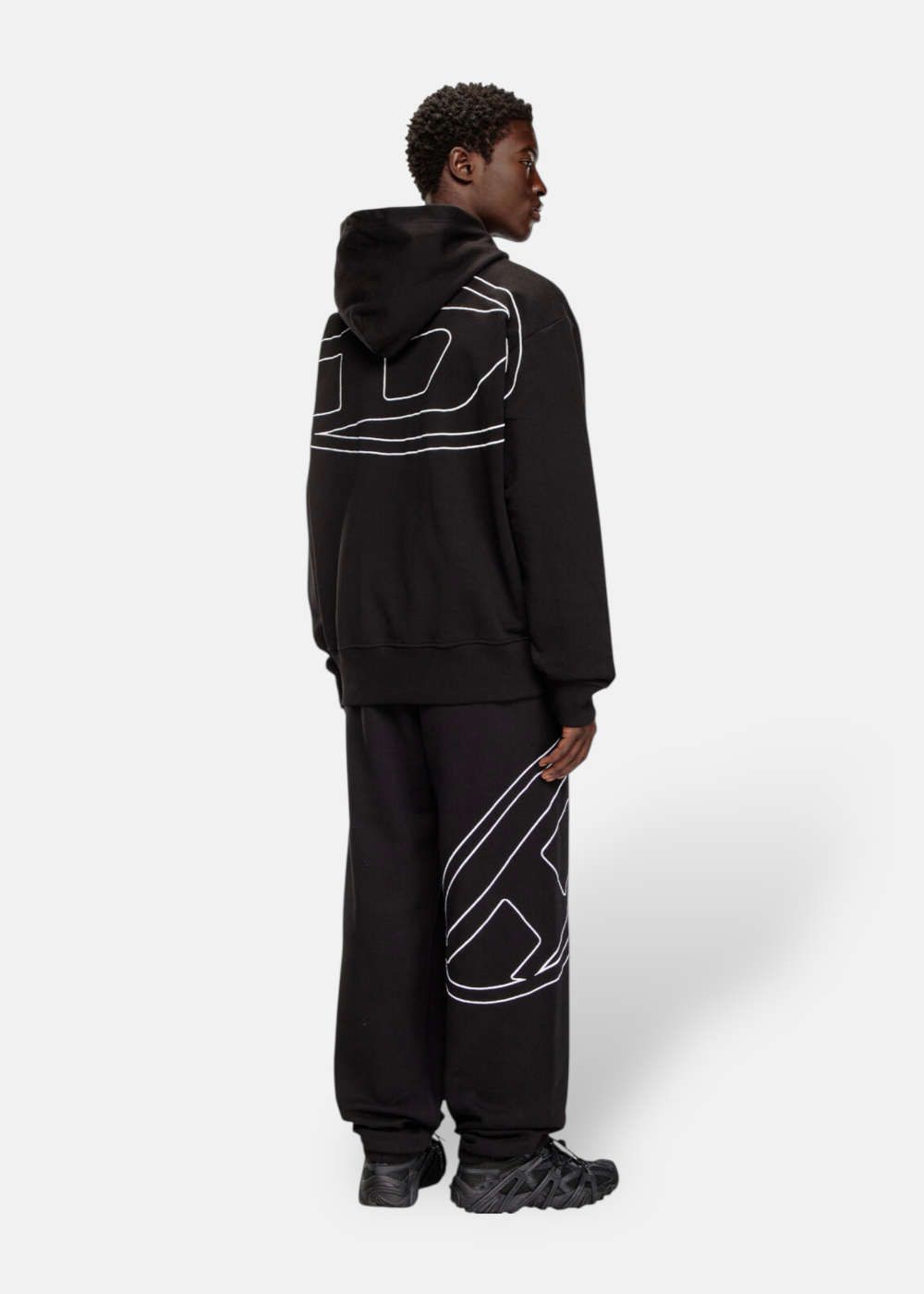hoodie diesel noir coton bio de dos