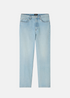 Packshot de face du jean A.P.C. Martin coupe droite ample en denim bleu clair délavé