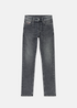 Jean Diesel 1985 Larkee regular taille basse gris délavé, à plat, vue de face.