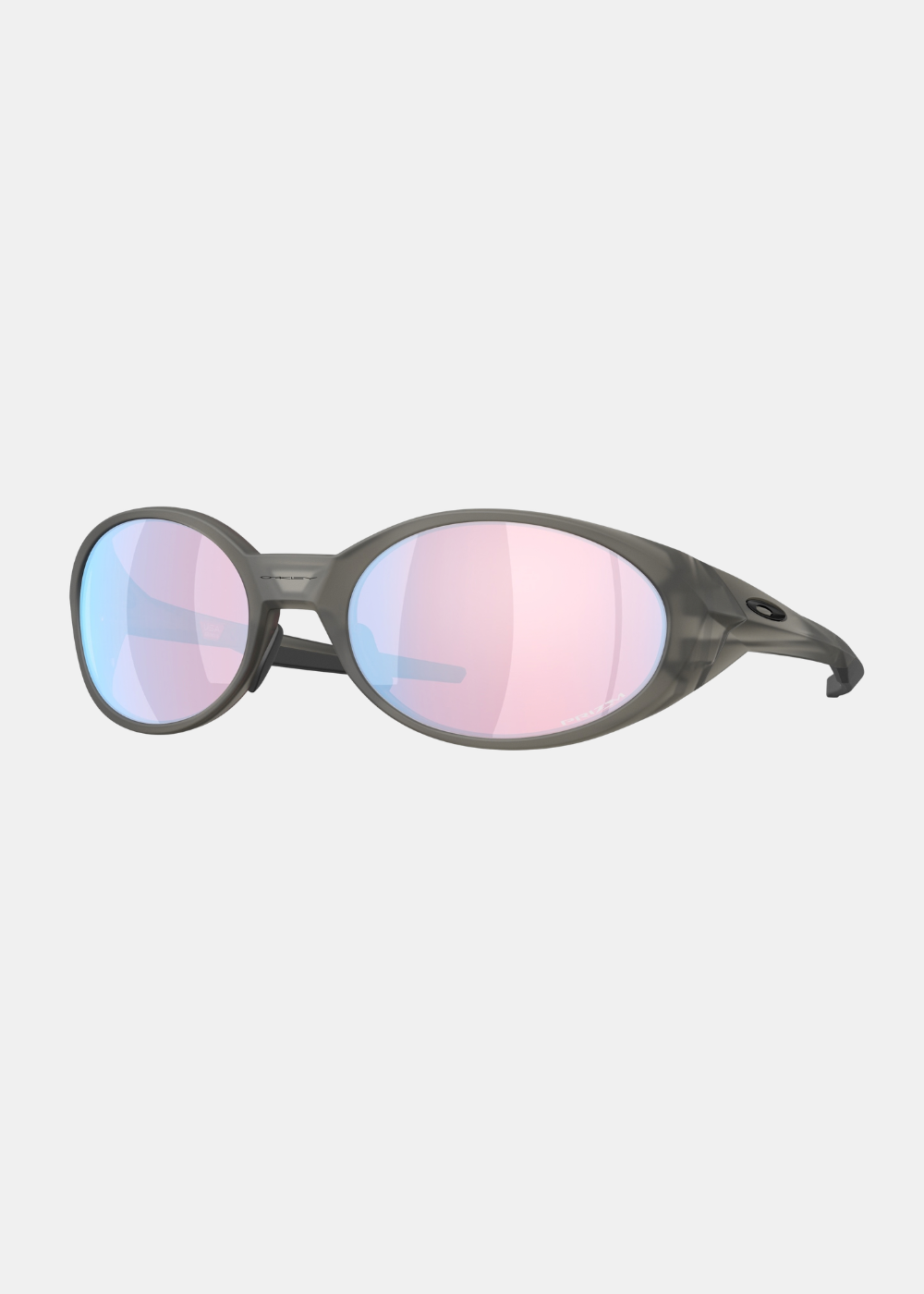 Zonnebril Heren Oakley Eye Jacket Redux mat grijs met Prizm Snow glazen driekwart weergave