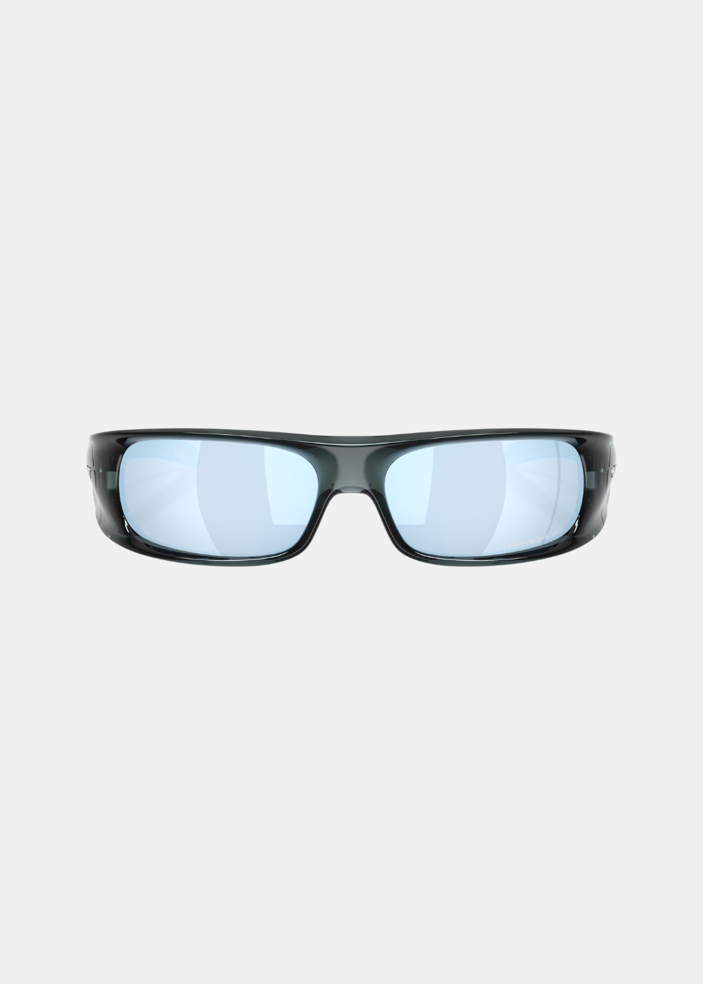 Lunettes de soleil Oakley Highland monture grise translucide et verres prizm deep water polarized de face