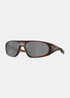 Lunettes de soleil Oakley Neoforma marron écaillé avec verres polarisés Prizm gris, vue de trois-quarts.