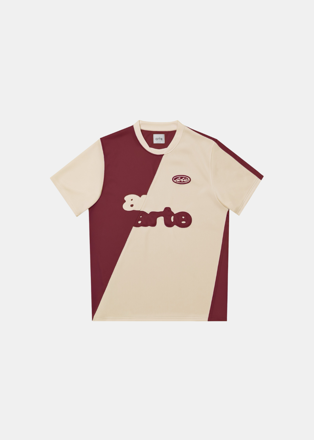 Maillot Homme Arte Antwerp bicolore rouge et crème au style vintage avec logo poitrine