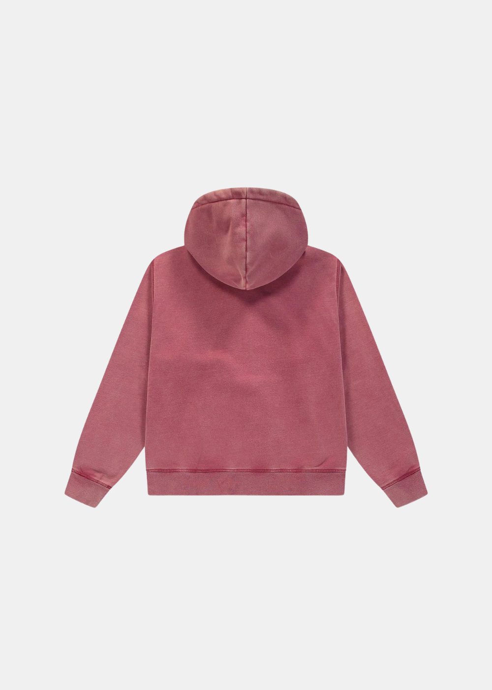 packshot arriere du Sweat-shirt à Capuche Zippé Arte délavé - rouge