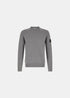 packshot de face du Pull stone island col rond pure laine RWS - gris cendré