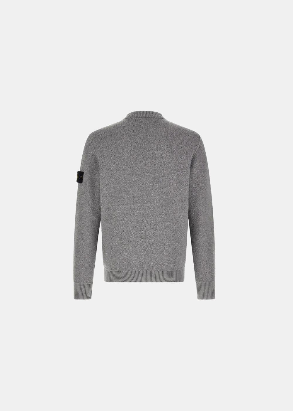 packshot vue arriere du Pull stone island col rond pure laine RWS - gris cendré