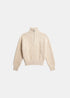 Jersey Homme Brams Fruit Fisherman beige de punto acanalado con cuello medio zip vista frontal