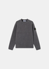Packshot du pull en coton chenille mouliné gris Stone Island avec badge sur la manche gauche