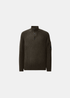 Pull polo Homme C.P. Company Full Rib Cotton Lens gris à maille anglaise vue de face