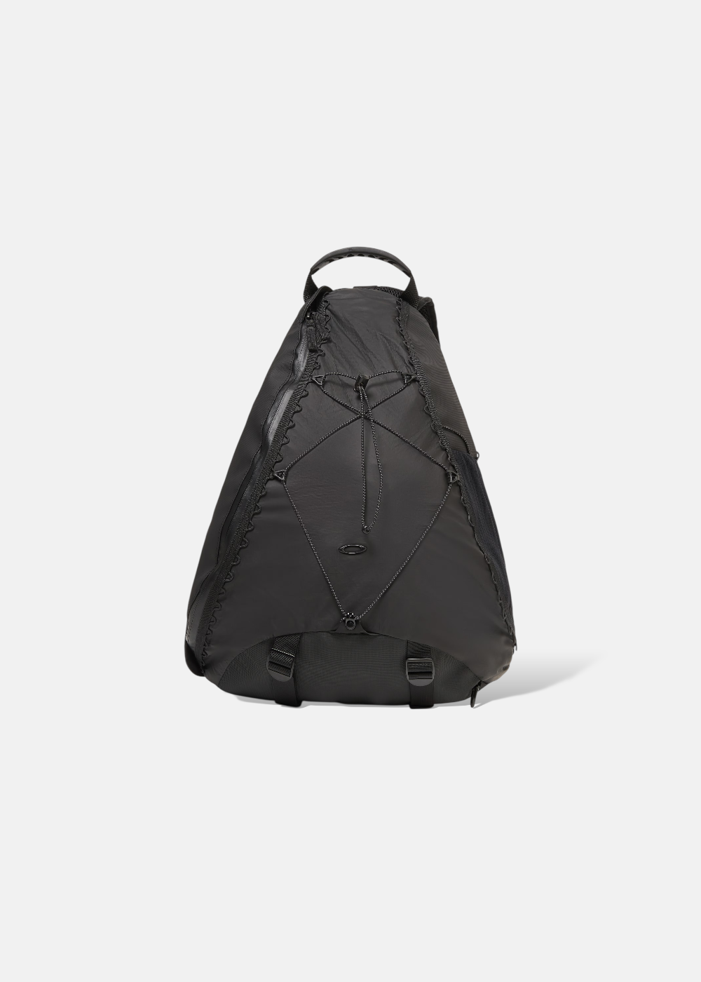 Sac bandoulière croisée Oakley Latitude CORDURA noir vue de face avec cordon élastique ajustable et logo Ellipse